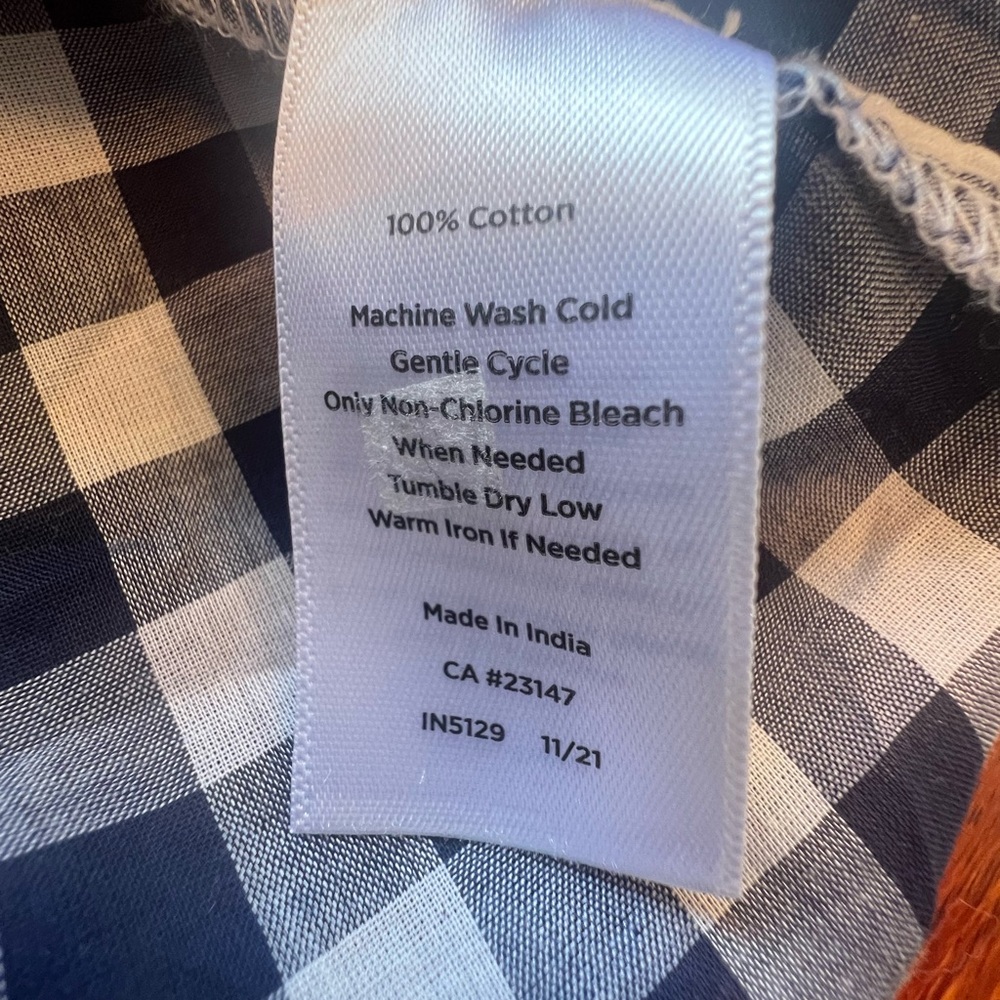 Talbots Women's Floral and Checkered Long Sleeve Button up Size P Petite Preppy - Picture 5 of 7